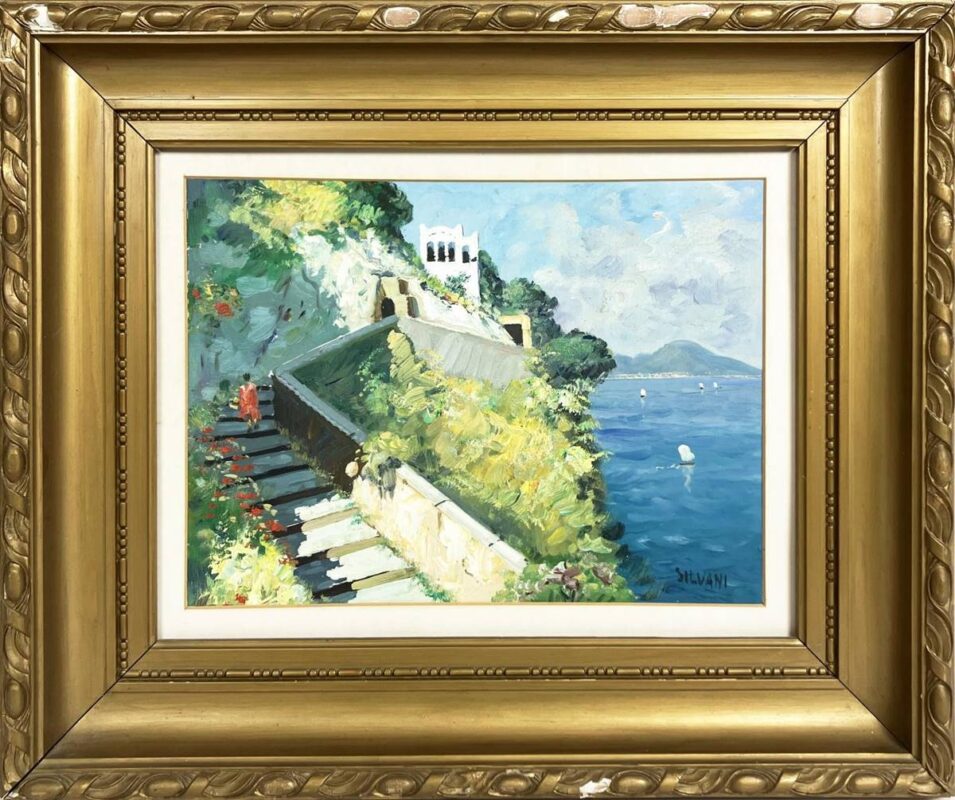 İtalyan Silvani 1974 Yapımı 28cm x 38cm İmzalı, Çerçeveli, Yağlı Boya Tablo | Ant-24002